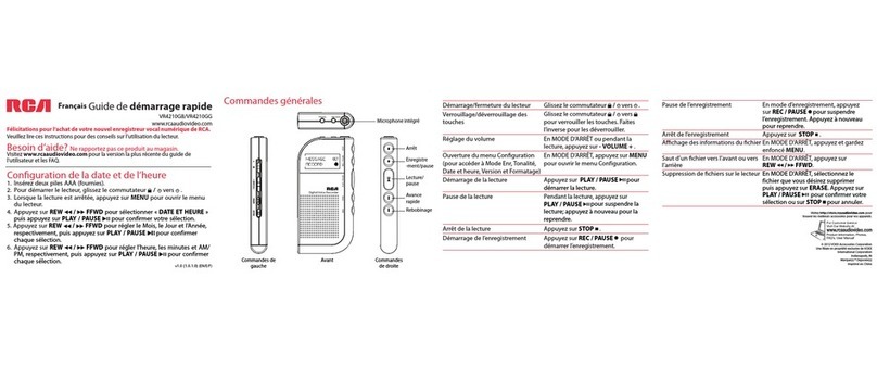 RCA VR4210GB Quick start guide