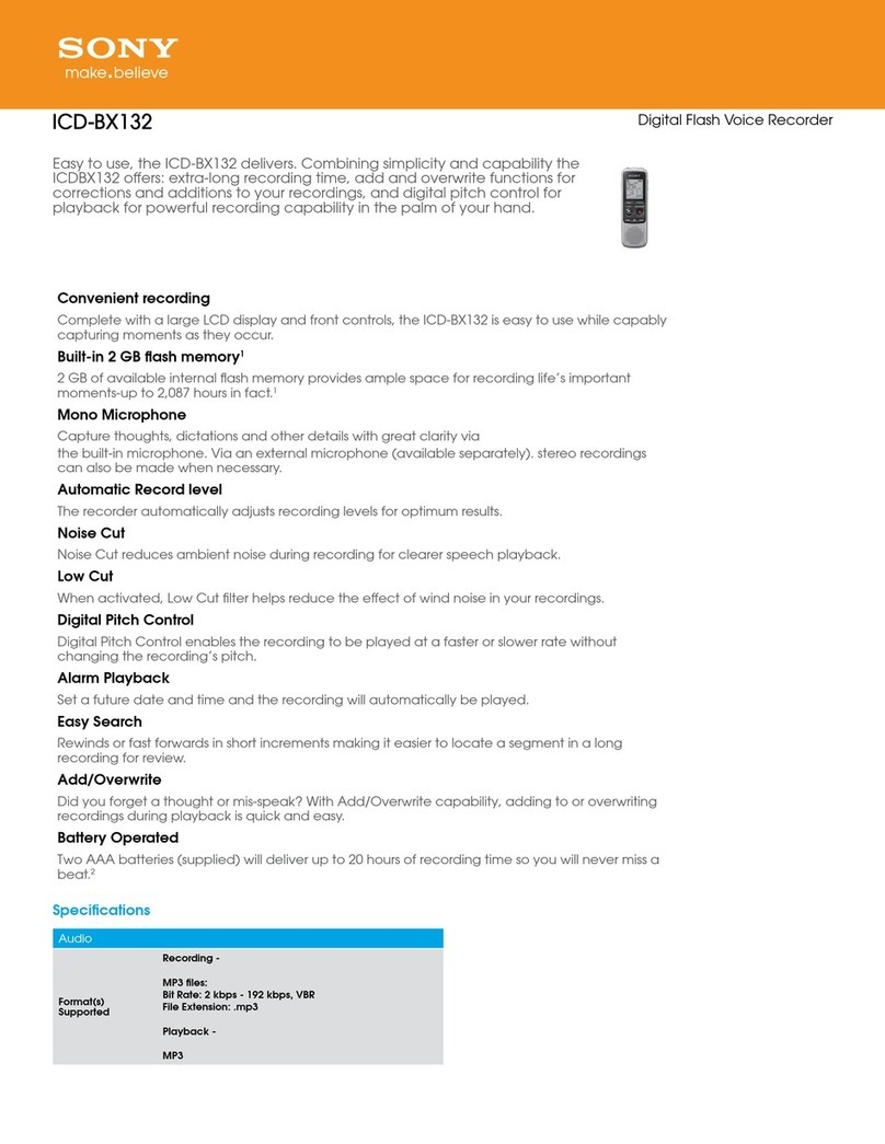 Sony ICD-BX132 Specifications