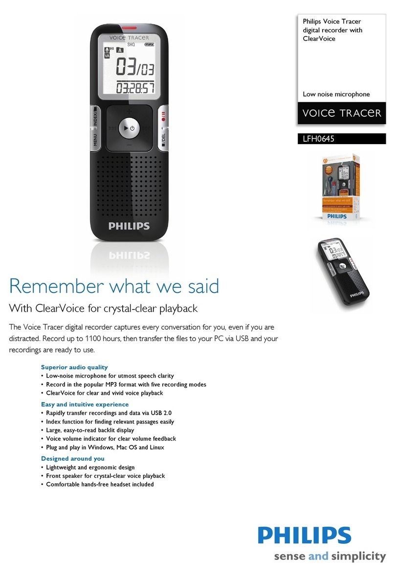 Philips Voice Tracer LFH0645 User manual