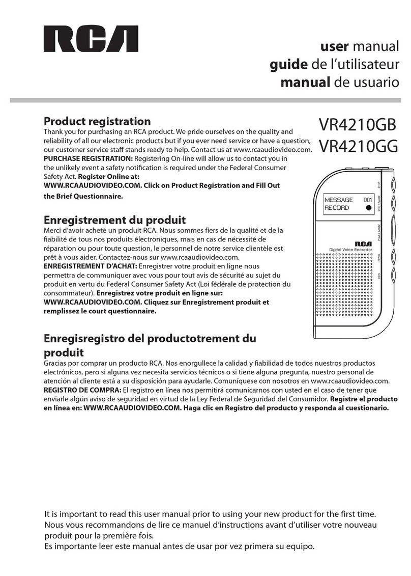 RCA VR4210GB Quick start guide