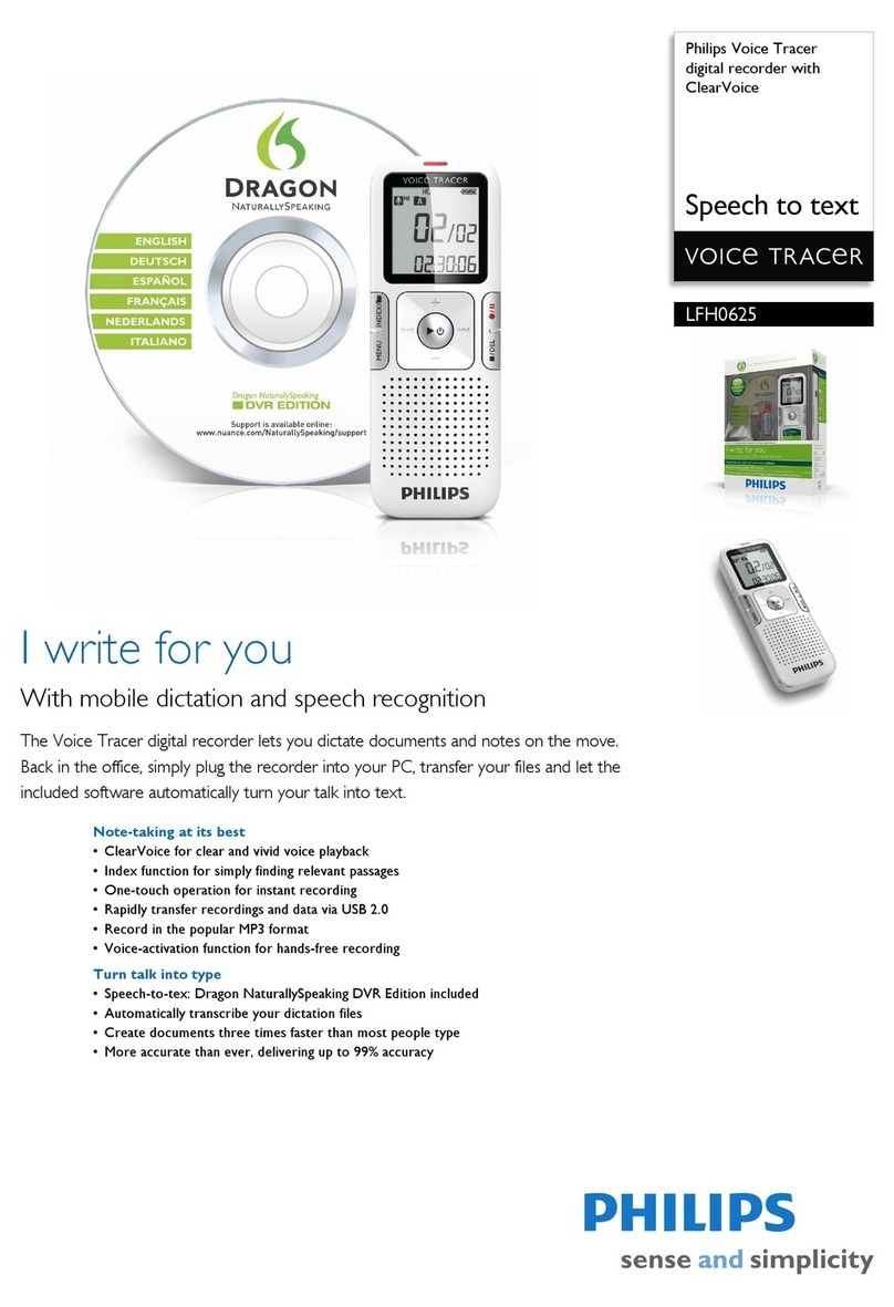 Philips Voice Tracer LFH0625 user guide