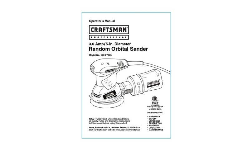 Craftsman 11218 - 5 in. Random Orbit Sander User manual Craftsman 11218 - 5 in. Random Orbit Sander User manual