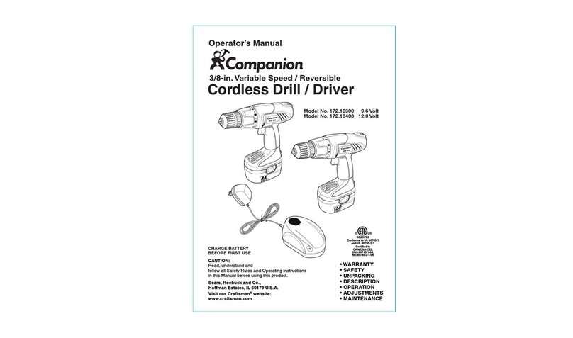 Craftsman 11533 - 9.6 Volt Cordless Model Operator's manual