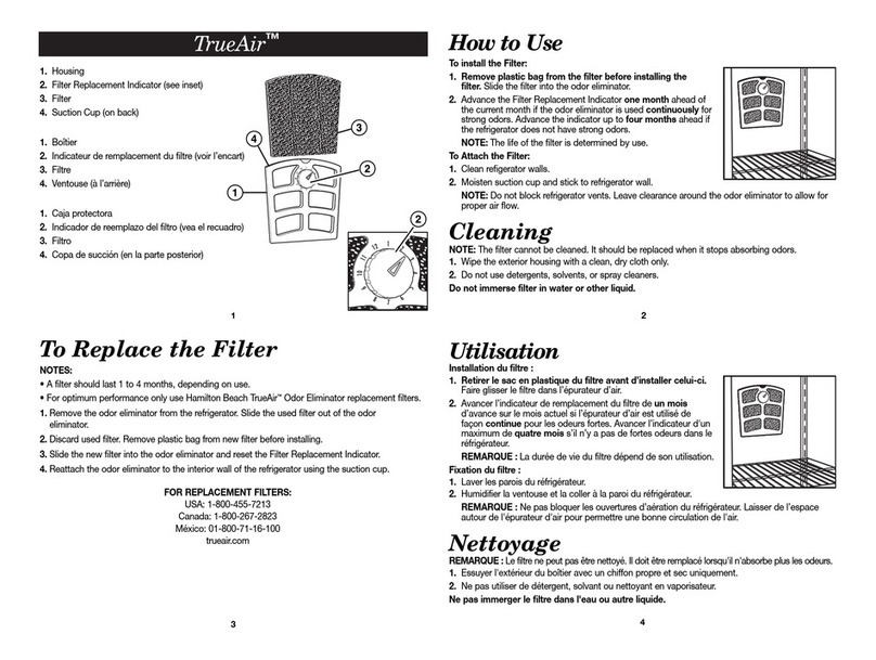 Hamilton Beach TrueAir Operating instructions