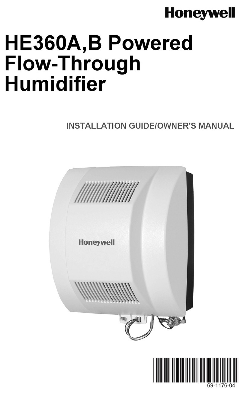 Honeywell HE365H8908 - Fan Powered Humidifier User manual
