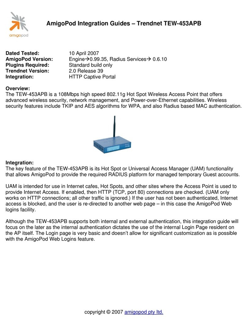 AMIGOPOD PowerConnect W Clearpass 100 Software Quick setup guide AMIGOPOD PowerConnect W Clearpass 100 Software Quick setup guide