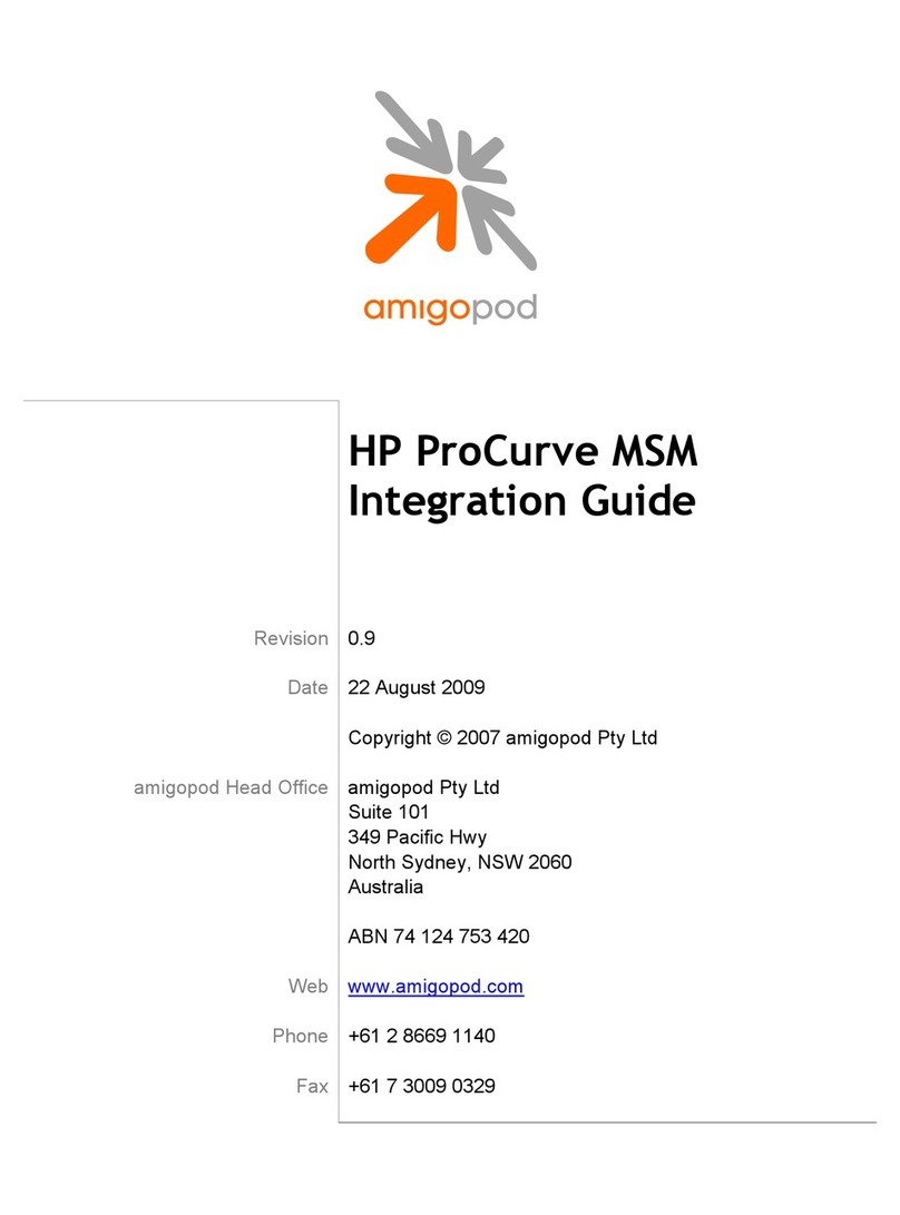 AMIGOPOD PowerConnect W Clearpass 100 Software Quick setup guide AMIGOPOD PowerConnect W Clearpass 100 Software Quick setup guide