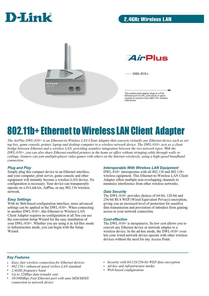 D-Link AirPlus DWL-810 User manual