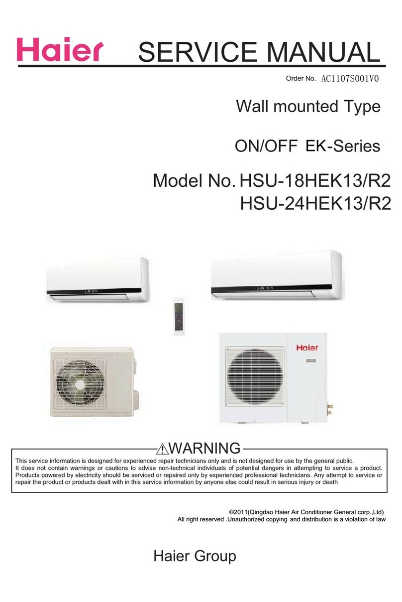 Haier HSU18XH7-G - Ductless Split Indoor Wall Mount Unit Heat... User manual Haier HSU18XH7-G - Ductless Split Indoor Wall Mount Unit Heat... User manual