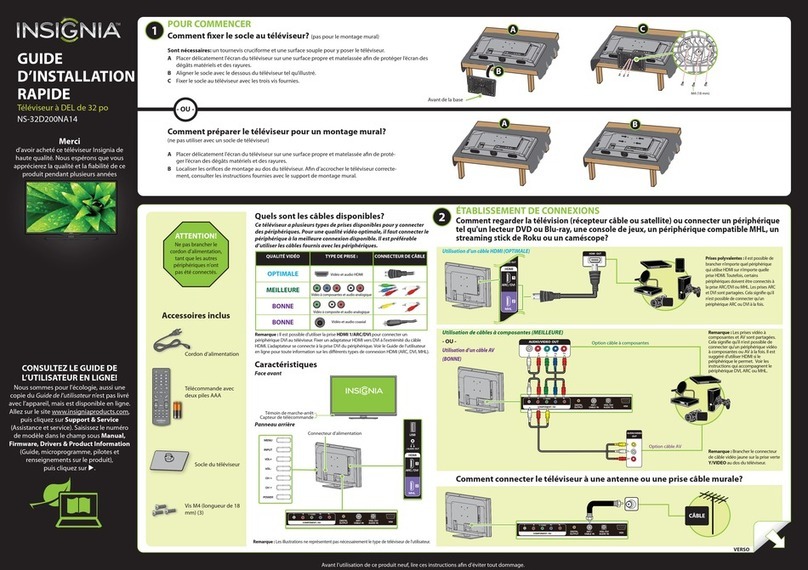 Insignia NS-32D200NA14 Installation and operation manual