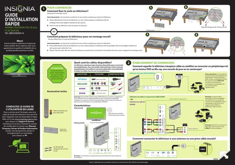 Insignia NS-28ED200NA14 Guide d'installation rapide