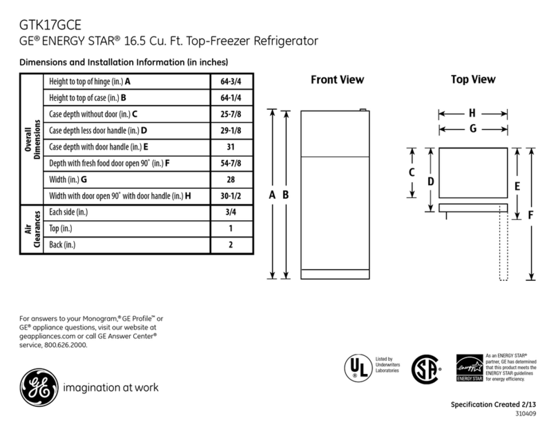 GE GTK17GCEBS Manual