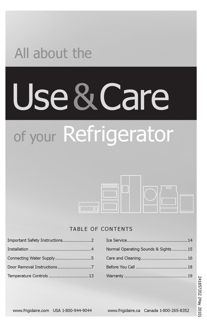 Frigidaire FRT21HS8PS use and care manual