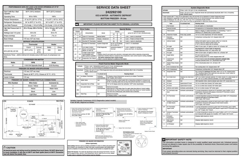 Frigidaire FGHB2866PF Service data sheet