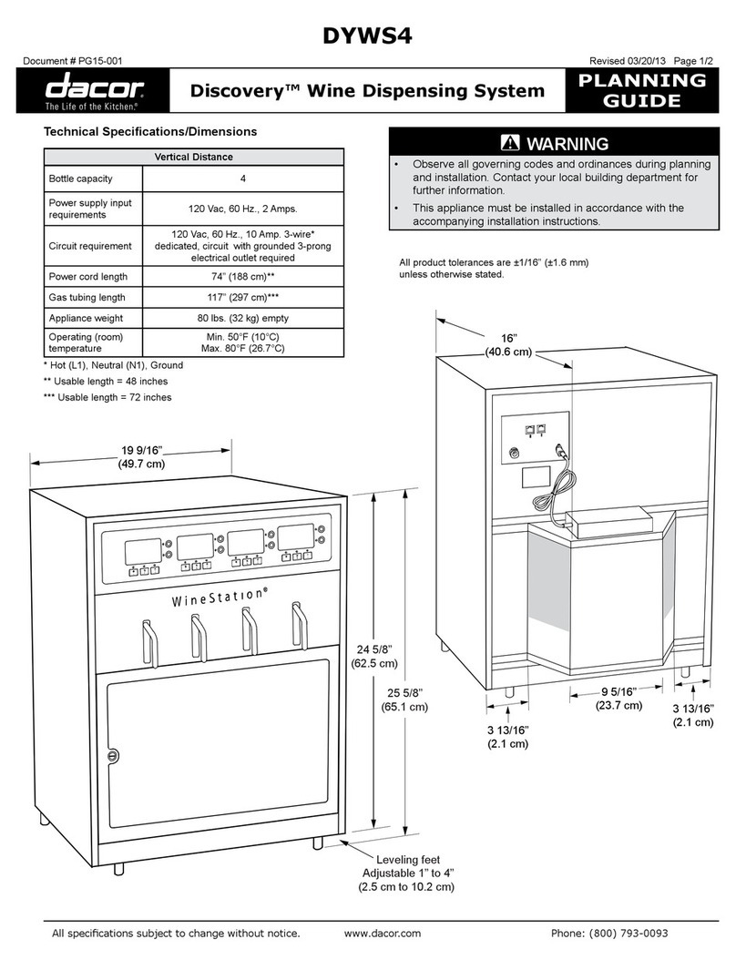 Dacor Discovery DYWS4 Technical manual