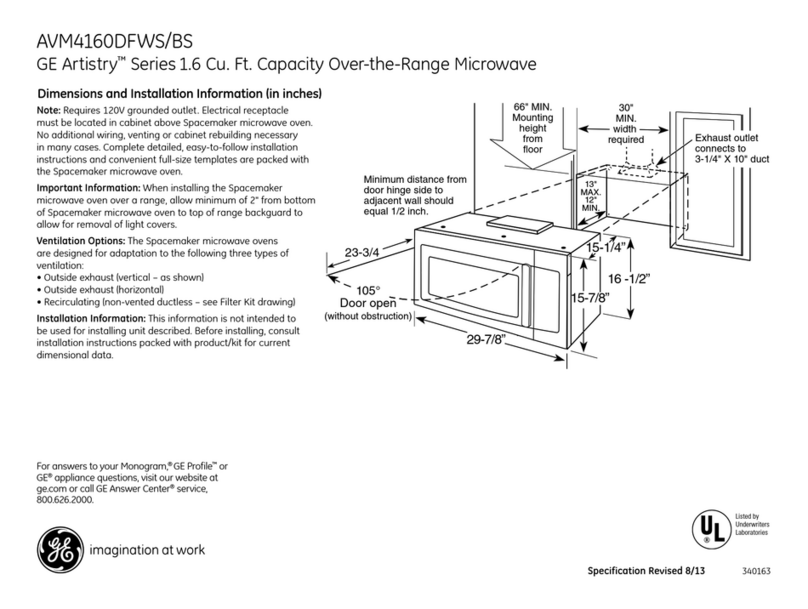 GE AVM4160DFBS Manual