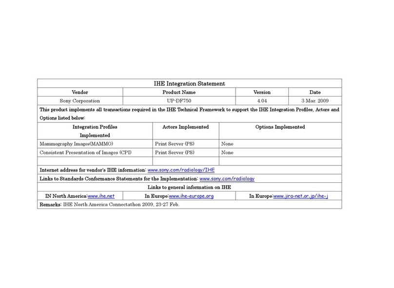 Sony FilmStation UP-DF750 User manual