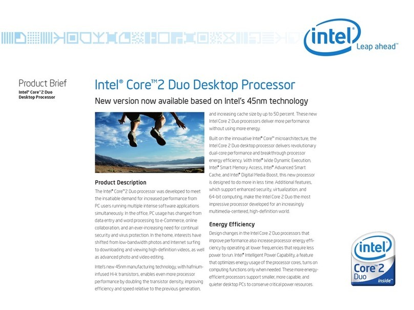 Intel CORE 2 DUO PROCESSOR E8000 - Reference guide