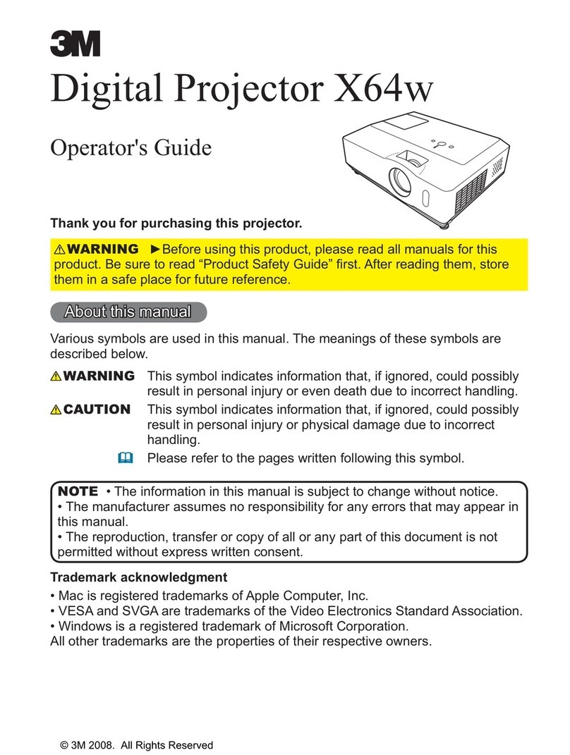 3M X64W - Digital Projector XGA LCD Manual