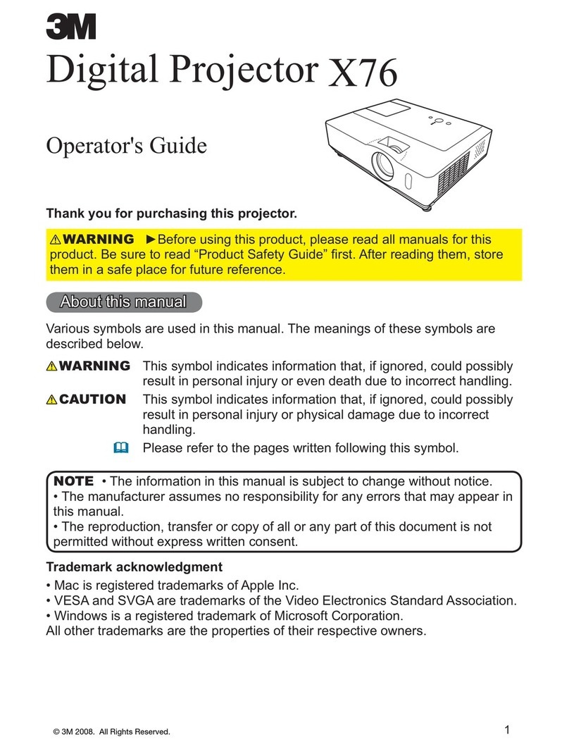 3M X76 - Digital Projector XGA LCD Manual