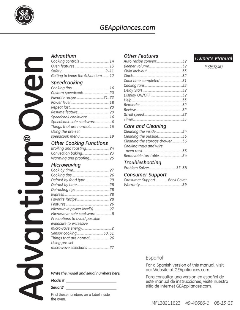 GE Profile Advantium PSB9240DFBB User manual