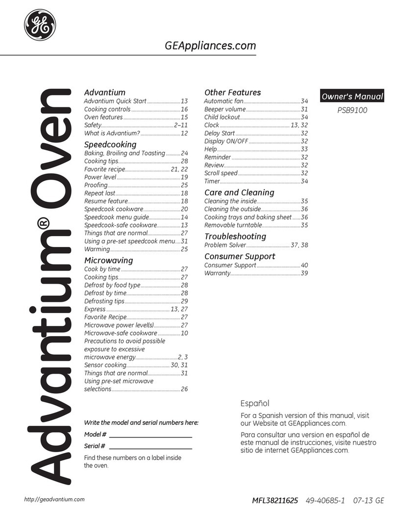 GE Profile Advantium PSB9100DFBB use and care manual