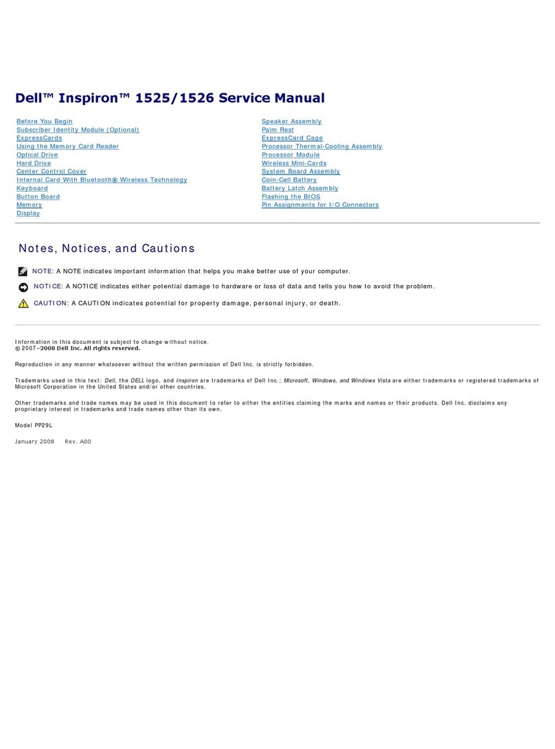 Dell 1525 - Inspiron - Pentium Dual Core 1.86 GHz User manual