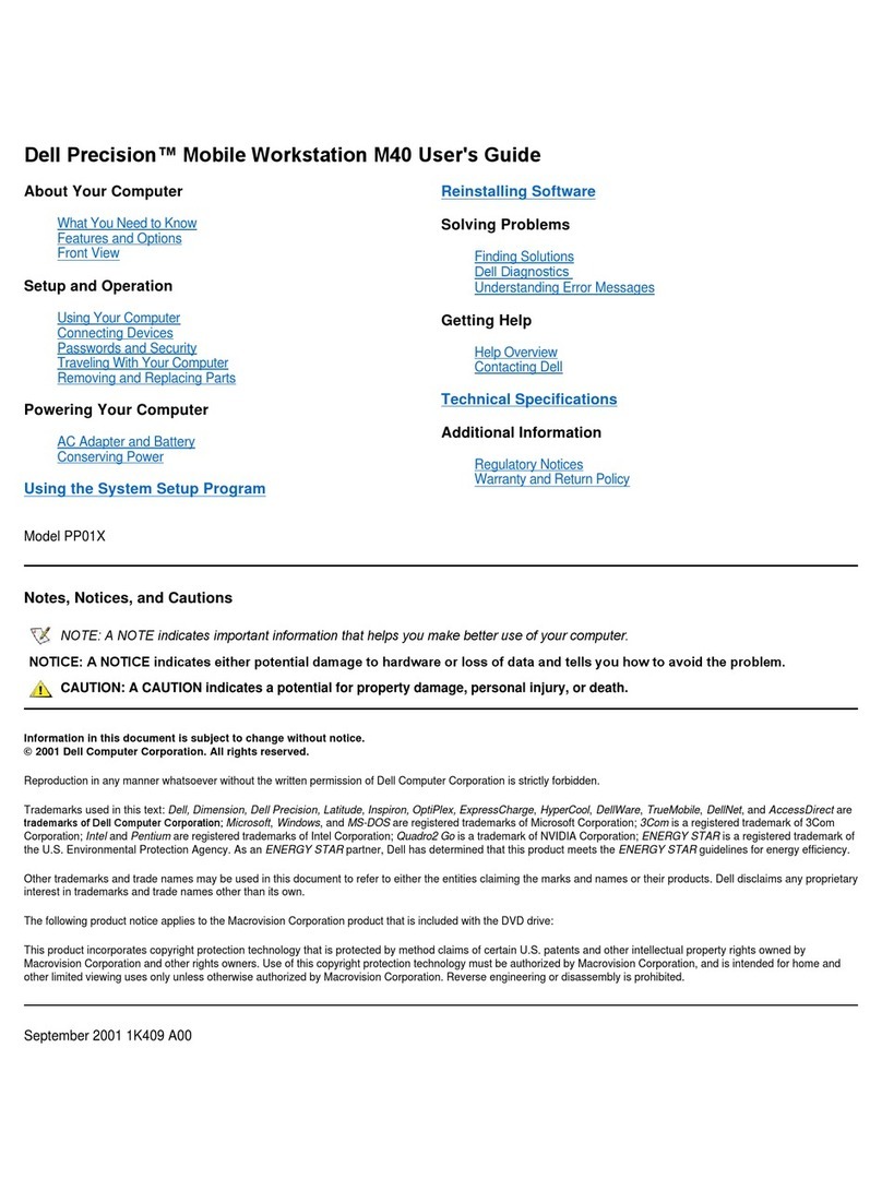Dell Precision M40 User manual