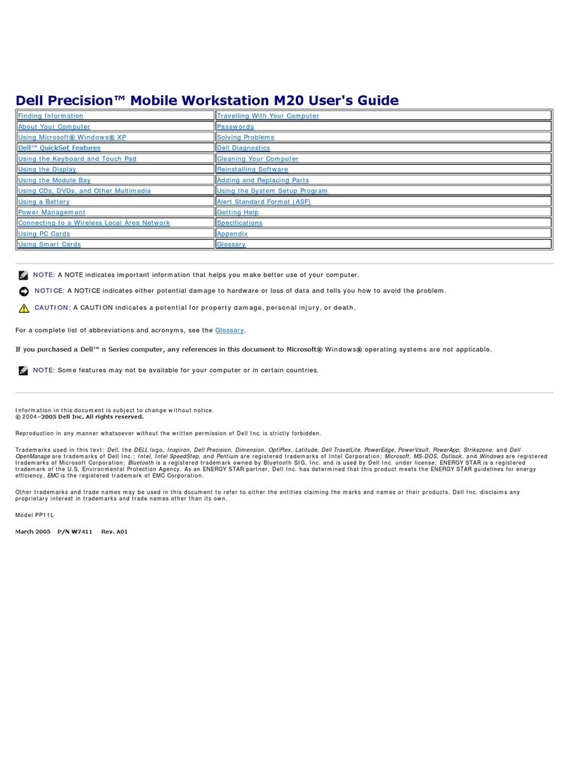 Dell Precision M20 user guide