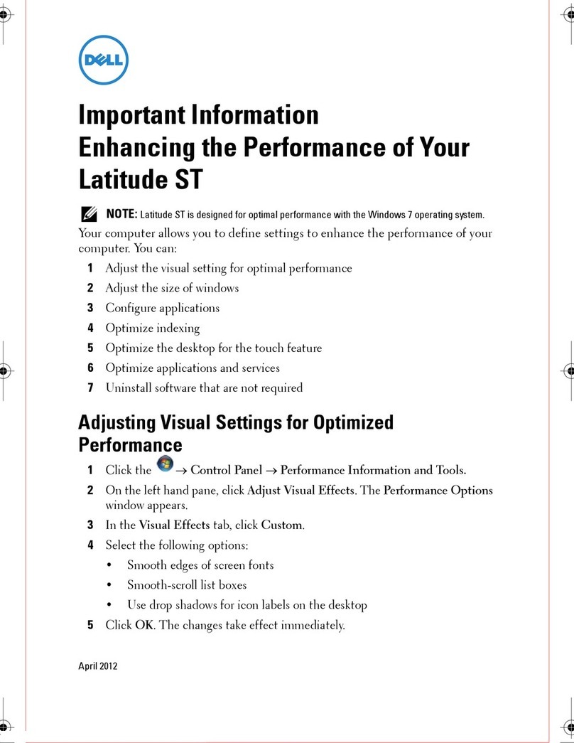 Dell Latitude Slate Important information