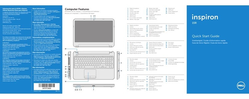 Dell Inspiron 15R 5521 quick start guide