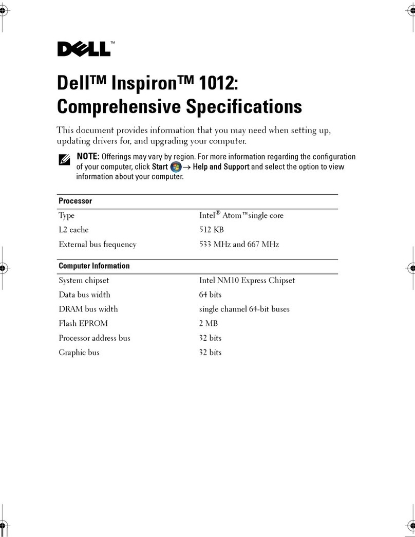 Dell Inspiron 1012 Specifications