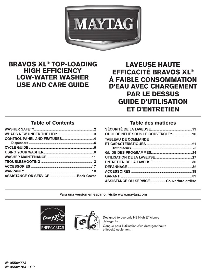 Maytag MVWB700BW Use and care guide