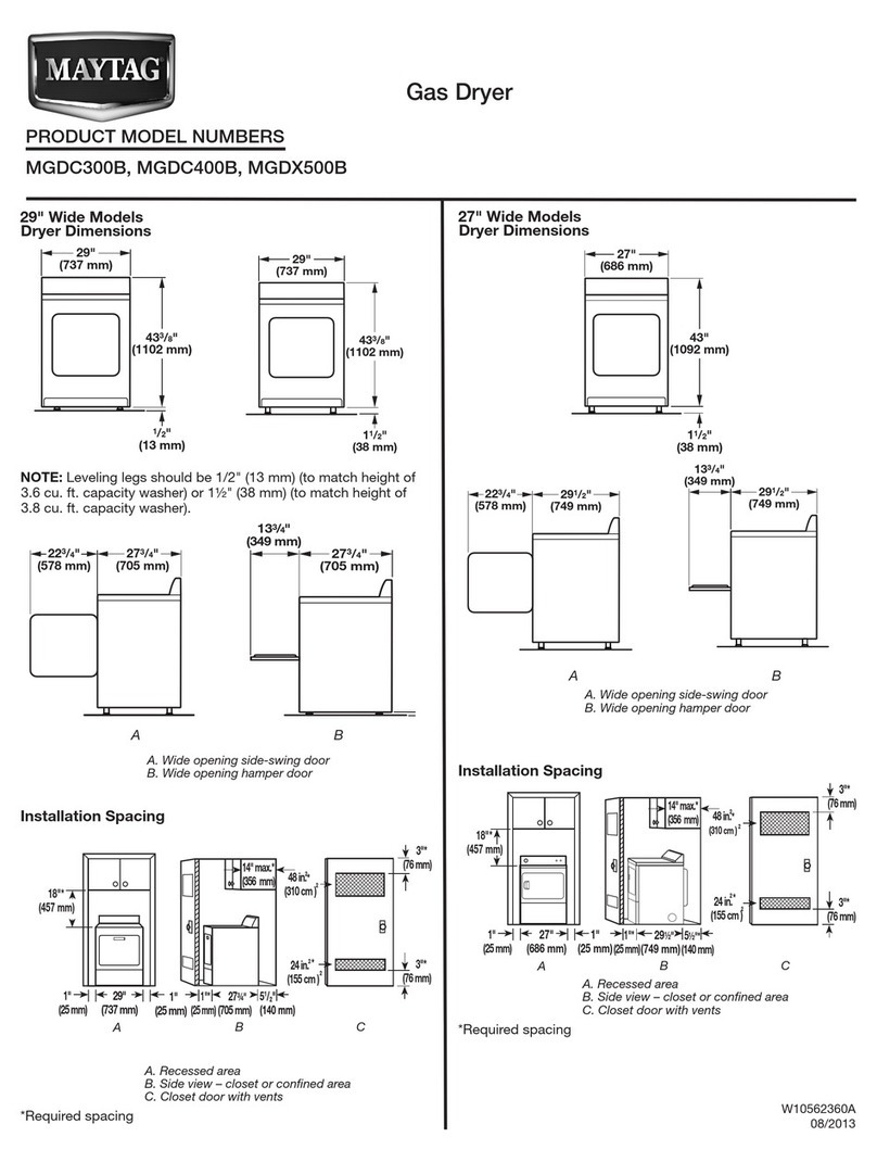 Maytag MGDC300BW User manual