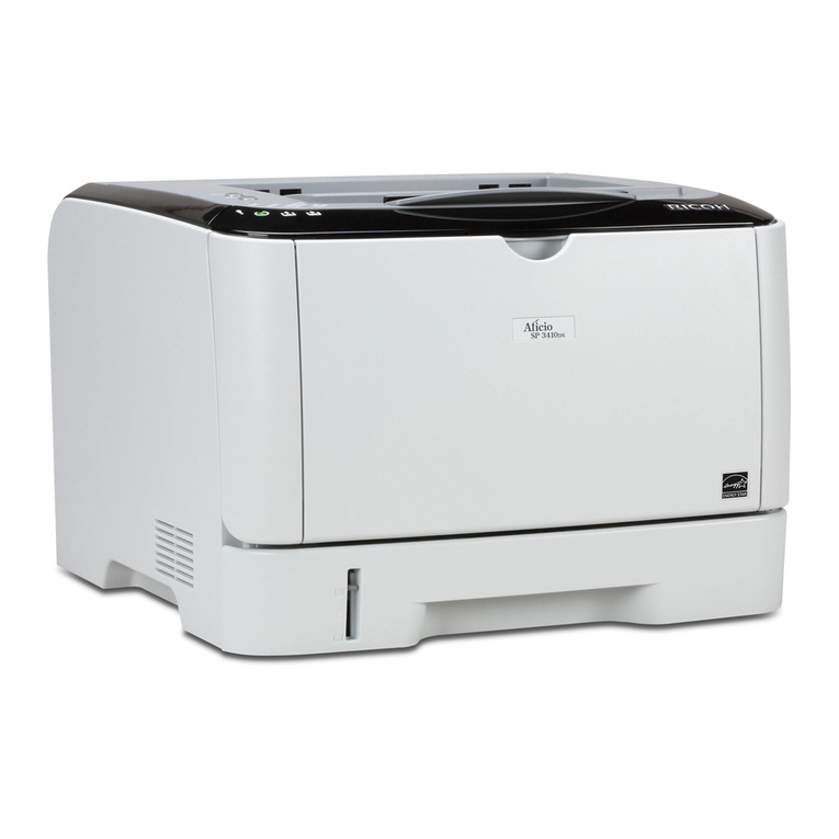 Ricoh Aficio SP 3410DN Installation instructions
