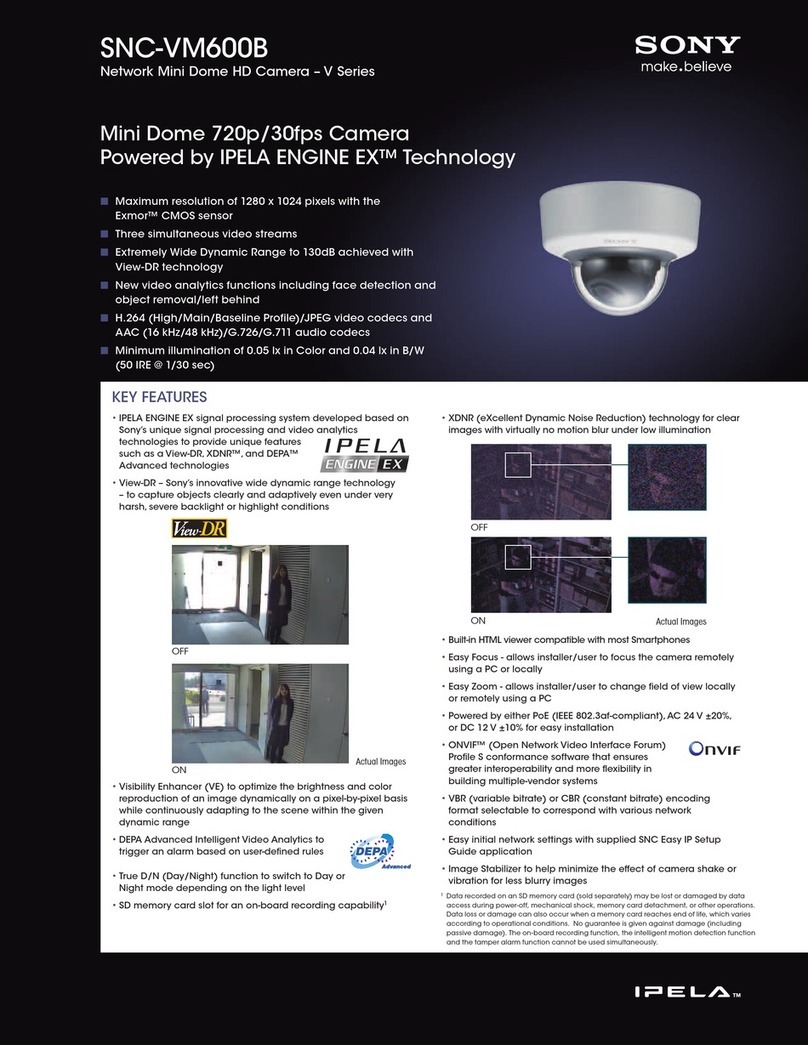 Sony SNCVM600B Specification sheet Sony SNCVM600B Specification sheet