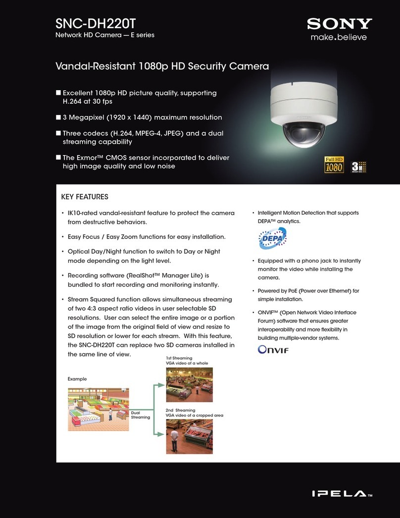 Sony IPELA SNC-DH220T Specifications