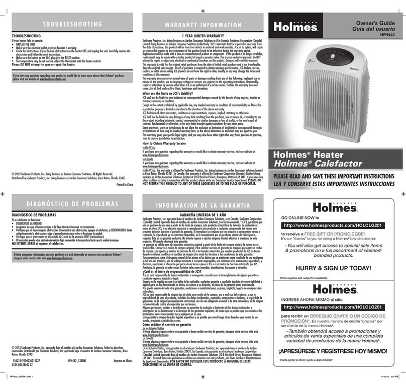 Holmes HFH442 owner's guide