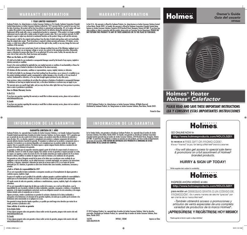 Holmes HFH563 owner's guide