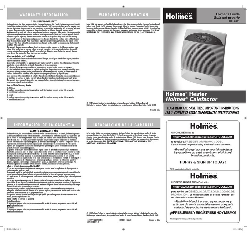 Holmes HEH8031 owner's guide