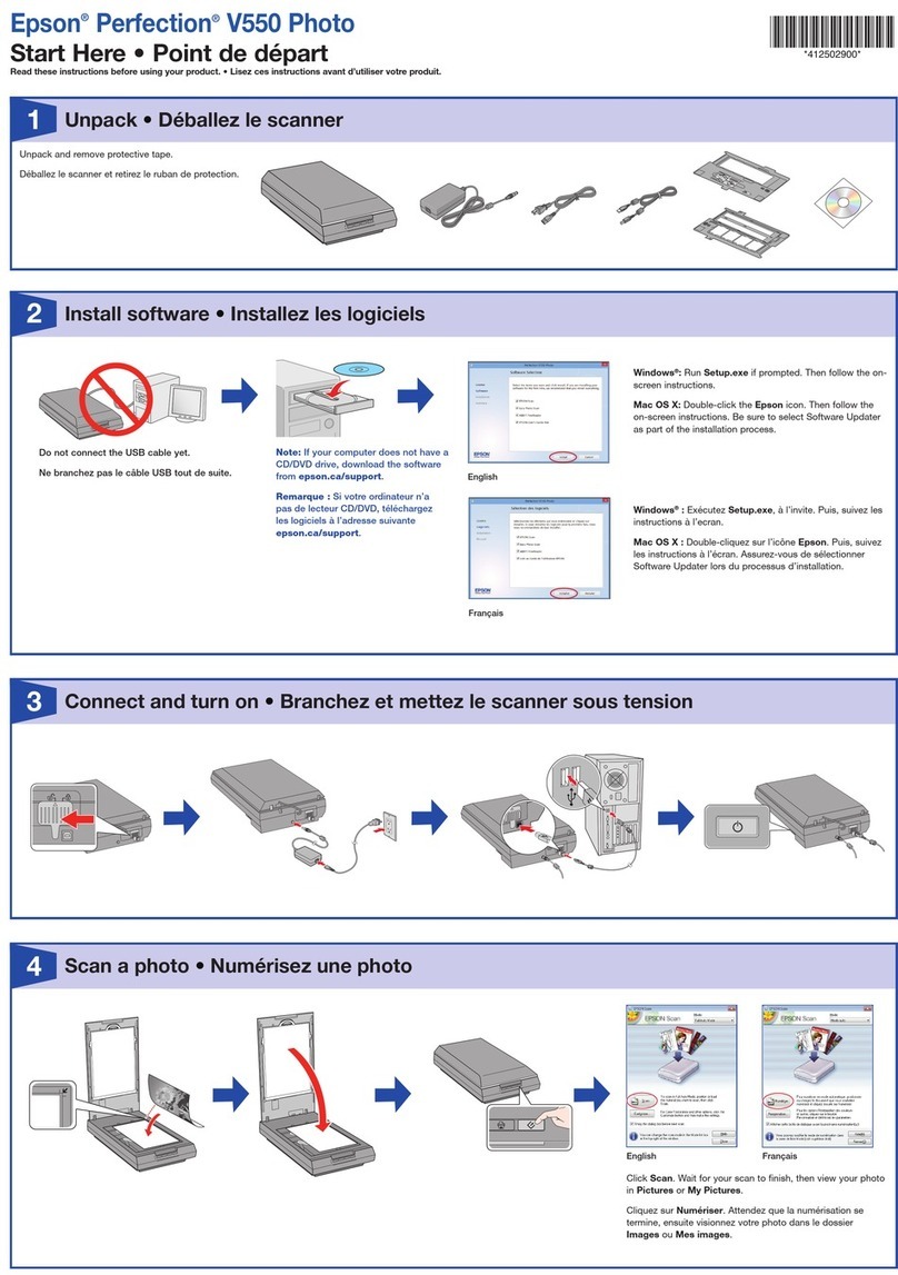 Epson Perfection V550 Photo quick start