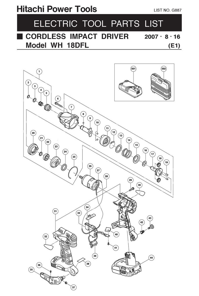 Hitachi WH18DFL parts list