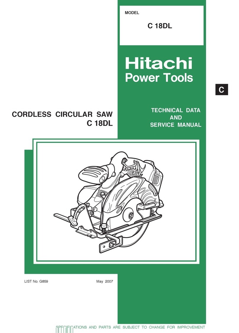 Hitachi C18DLP4 - 18V Li-Ion 6-1/2" Circular Saw Service manual Hitachi C18DLP4 - 18V Li-Ion 6-1/2" Circular Saw Service manual