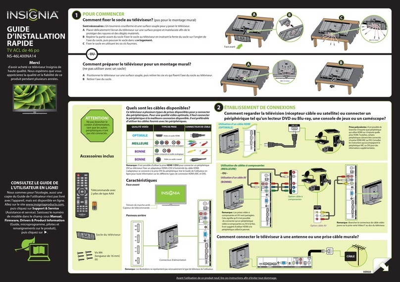 Insignia NS-46L400NA14 Installation and operation manual