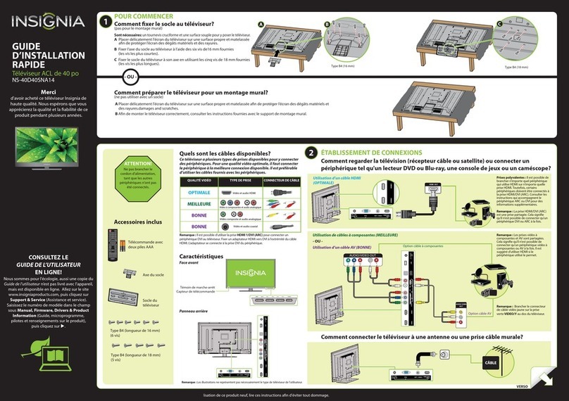 Insignia NS-40D40SNA14 Installation and operation manual