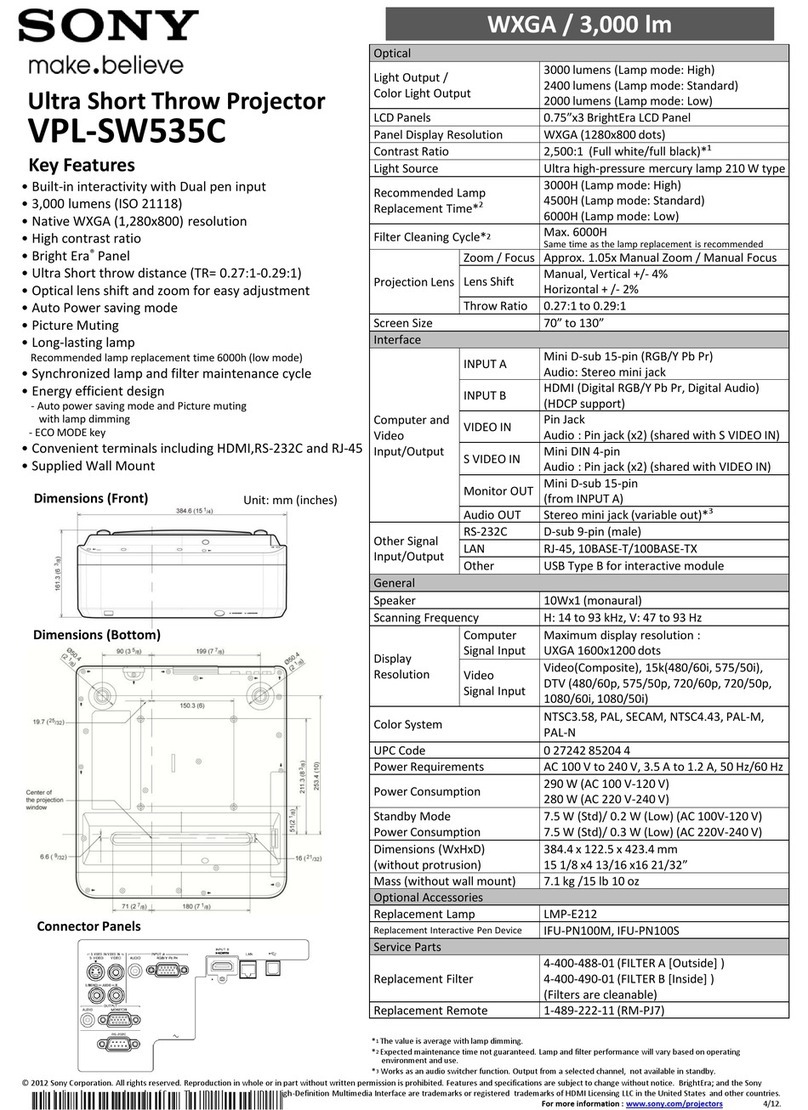 Sony VPLSW535C Guide