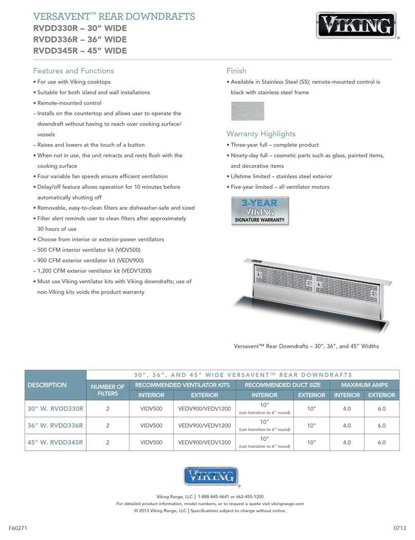 Viking VERSAVENT RVDD330R User manual