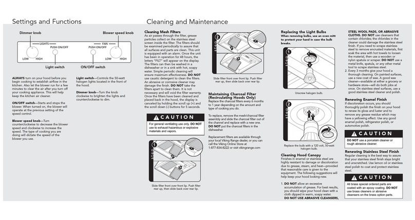 Viking RVCH330SS Quick reference guide Viking RVCH330SS Quick reference guide