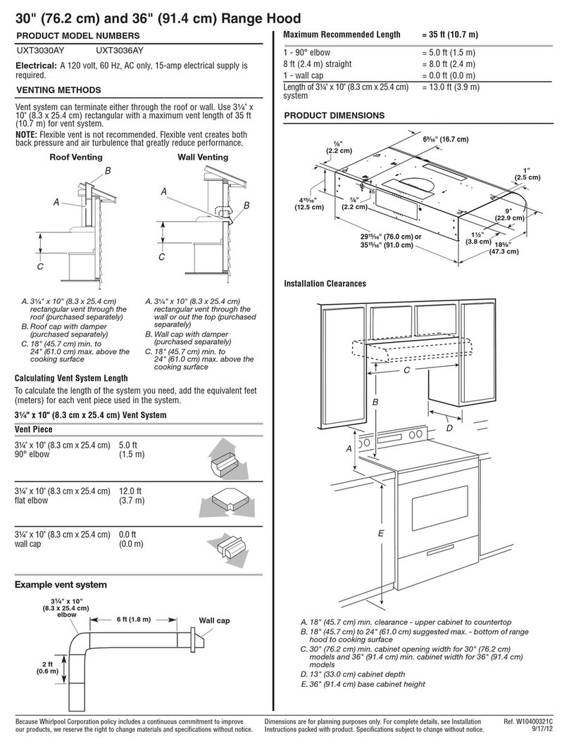 Amana UXT3030AY Product dimensions