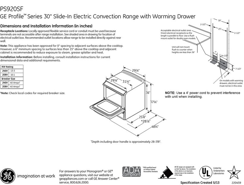 GE Profile PS920SFSS Manual